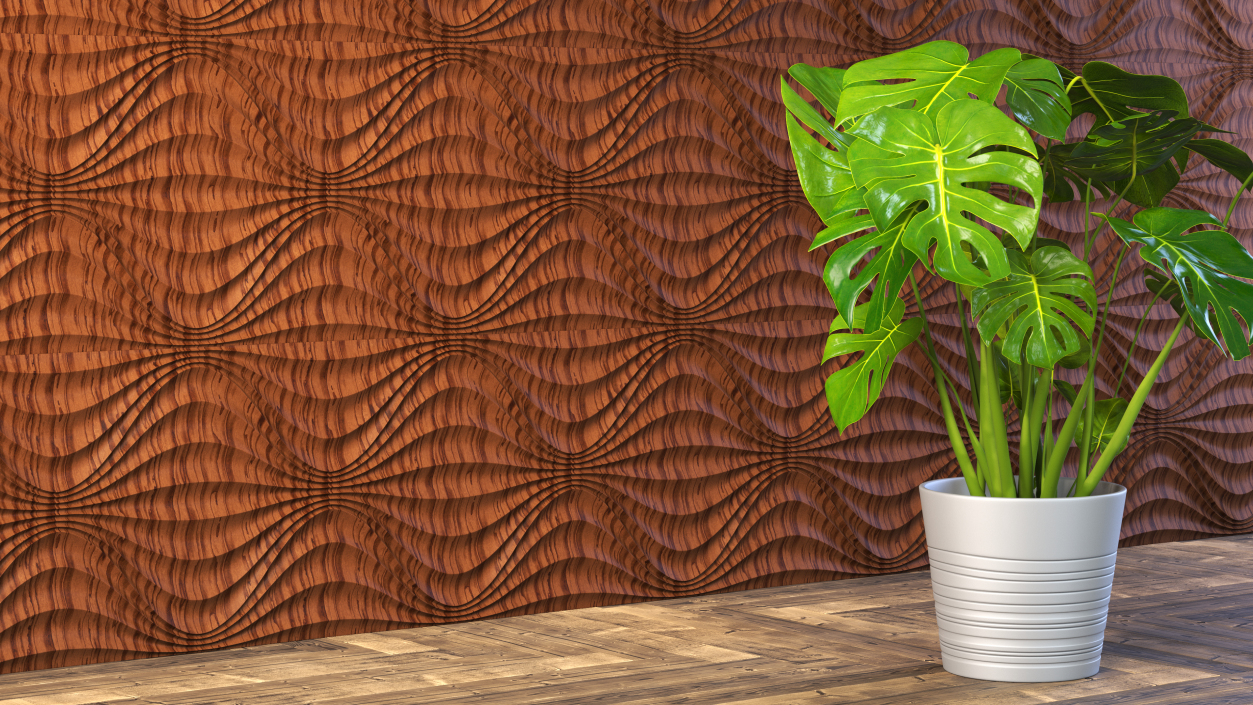 Wall Panel Circular Wave Wood 3D model