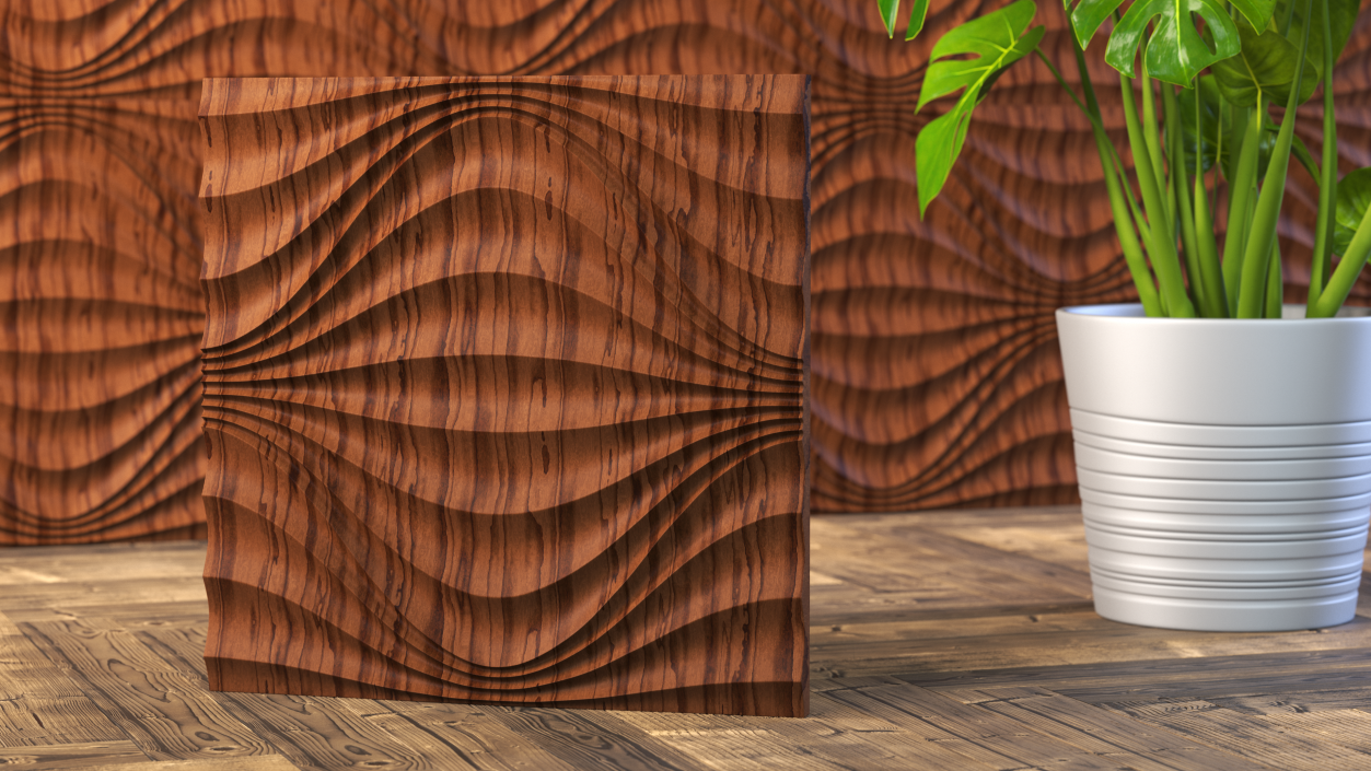 Wall Panel Circular Wave Wood 3D model