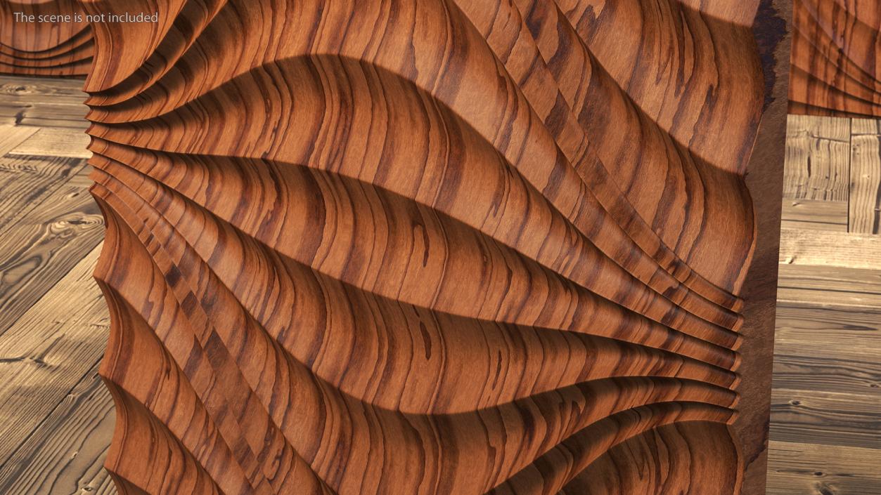 Wall Panel Circular Wave Wood 3D model