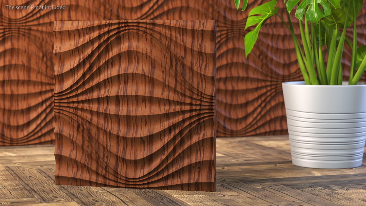 Wall Panel Circular Wave Wood 3D model