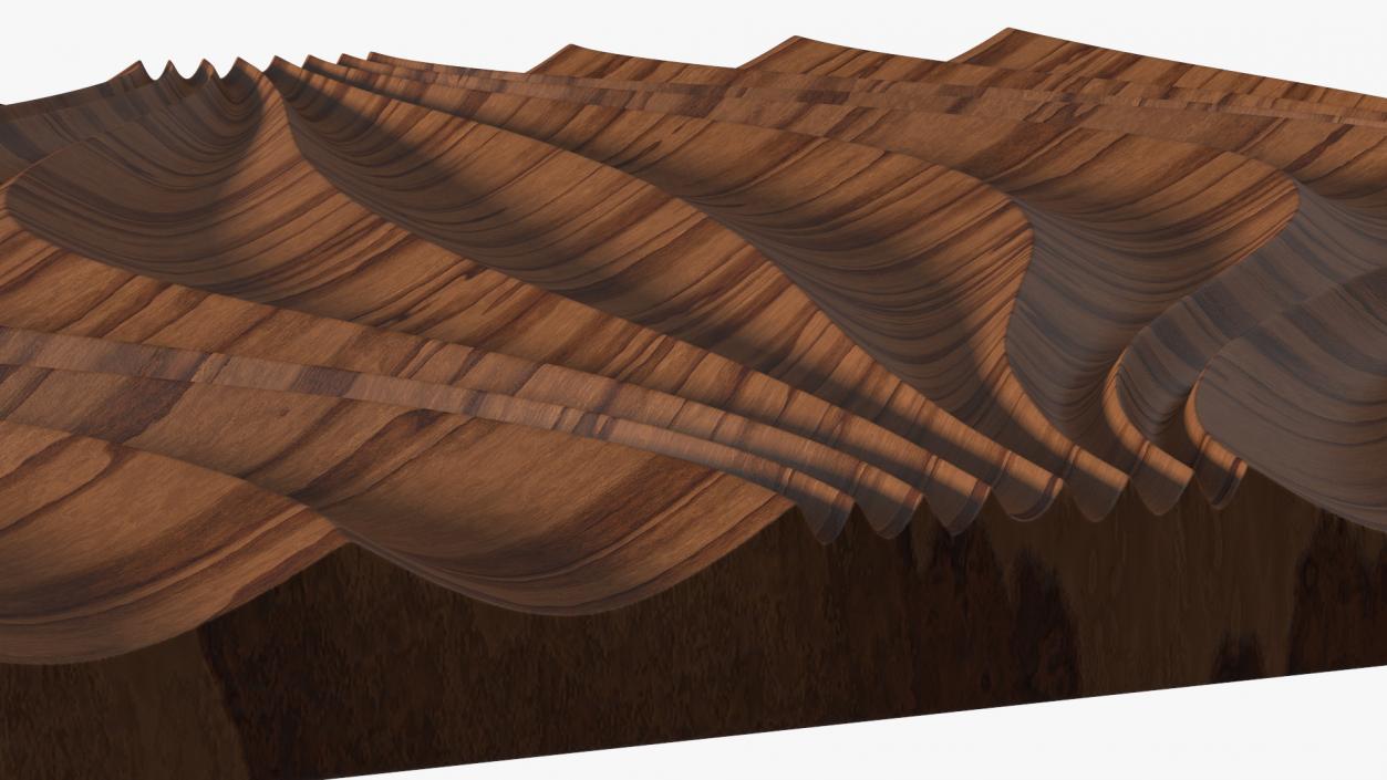 Wall Panel Circular Wave Wood 3D model