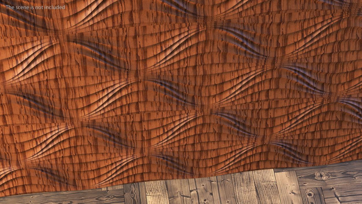 Wall Panel Circular Wave Wood 3D model