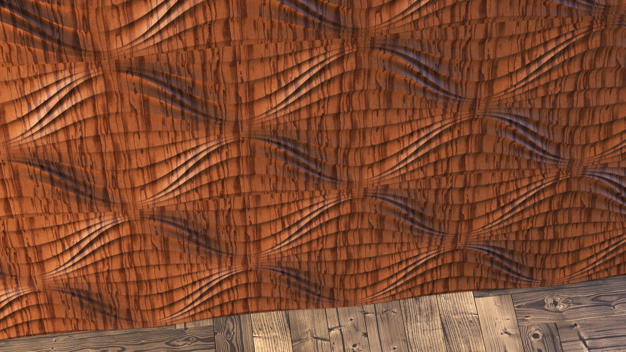 Wall Panel Circular Wave Wood 3D model