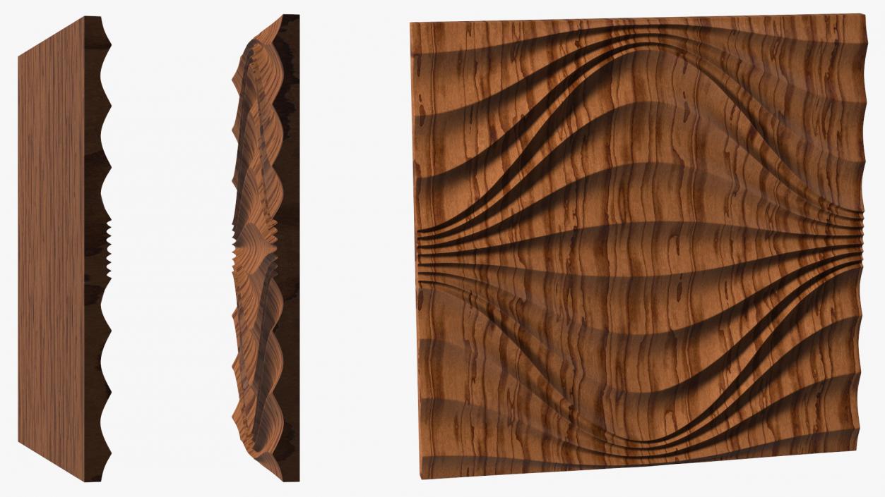 Wall Panel Circular Wave Wood 3D model