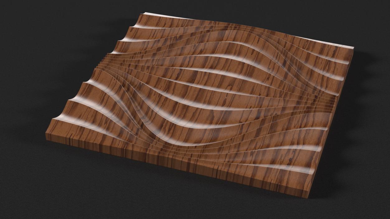 Wall Panel Circular Wave Wood 3D model