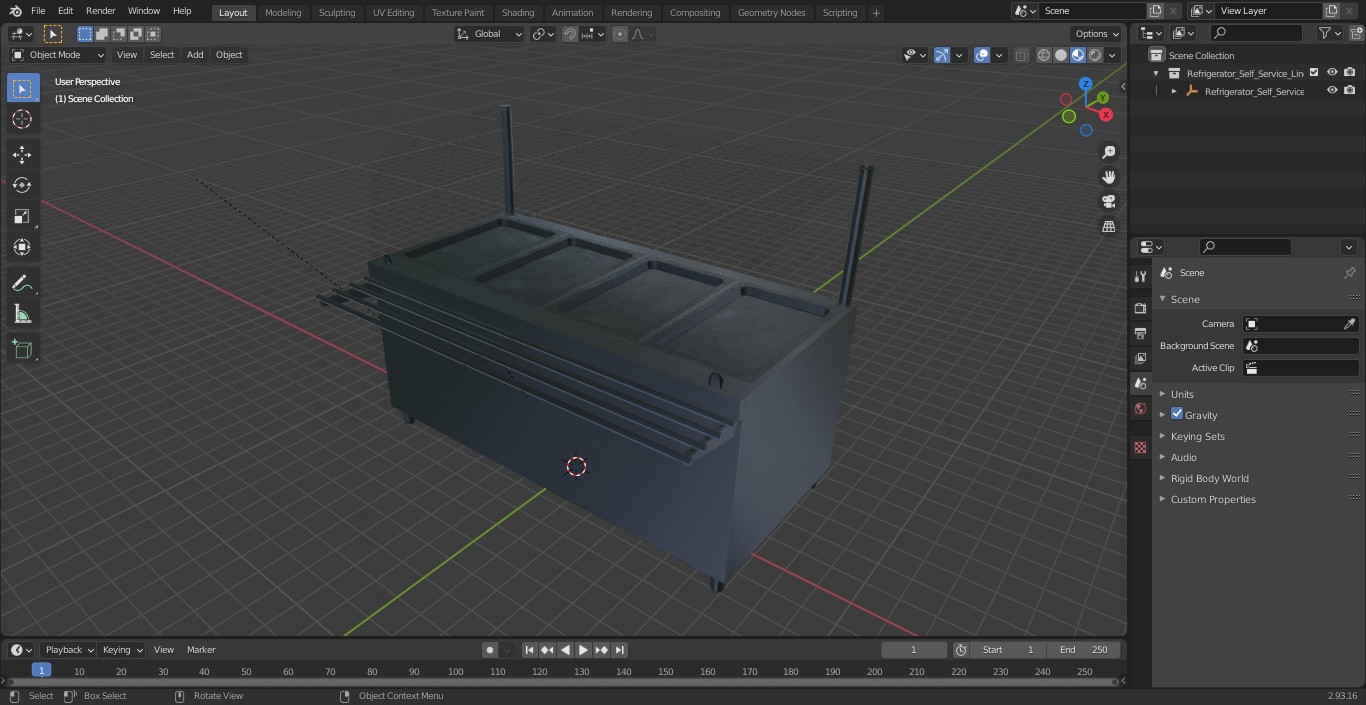 3D Refrigerator Self Service Line Element model