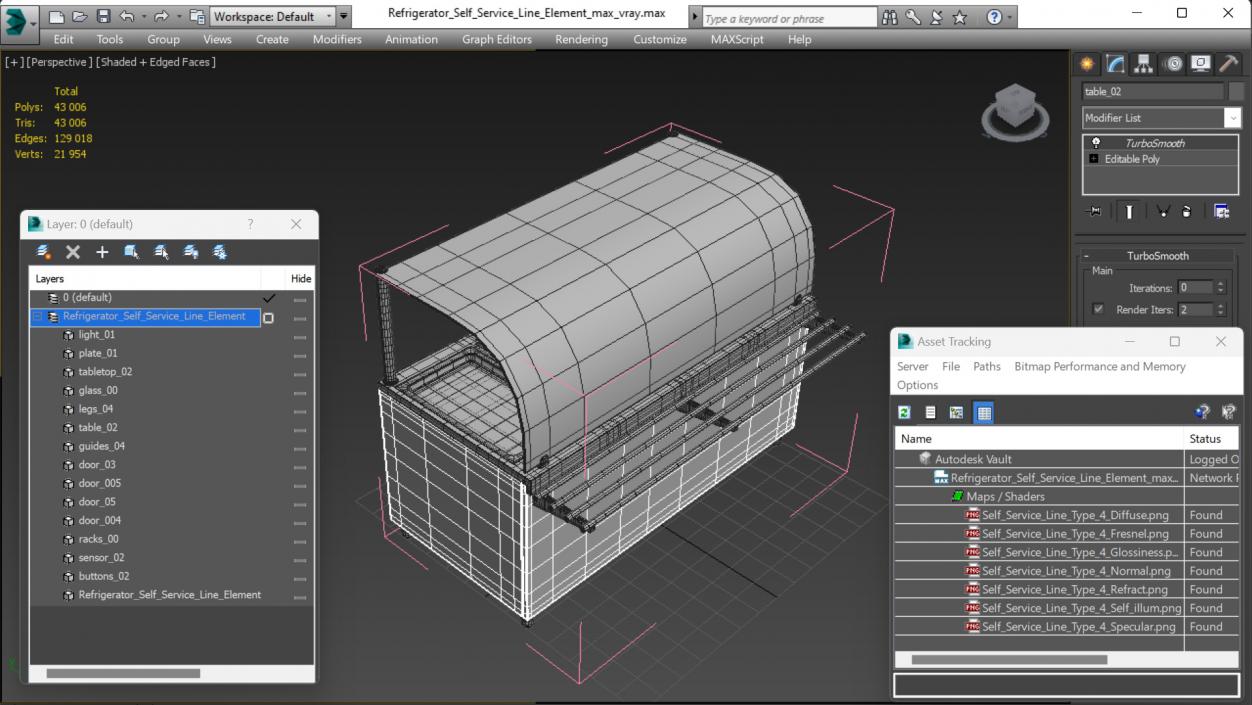 3D Refrigerator Self Service Line Element model