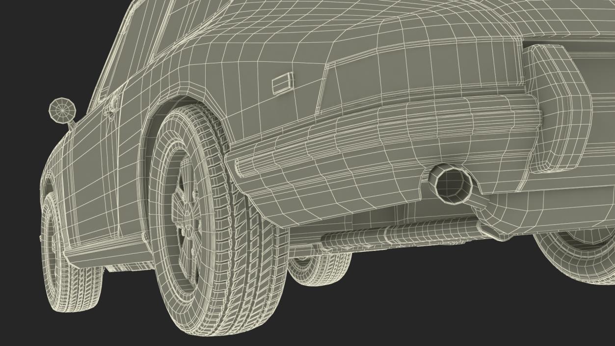 Porsche 911 1968 Blue Simplified 2 3D model