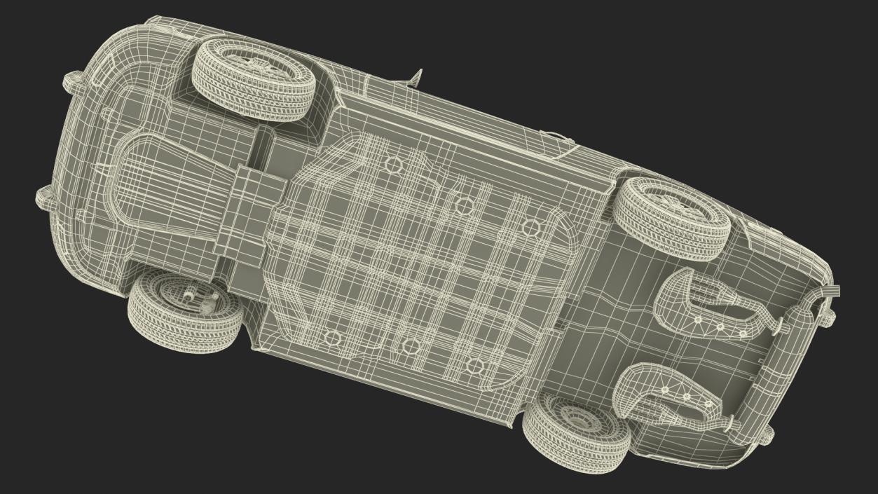 Porsche 911 1968 Blue Simplified 2 3D model