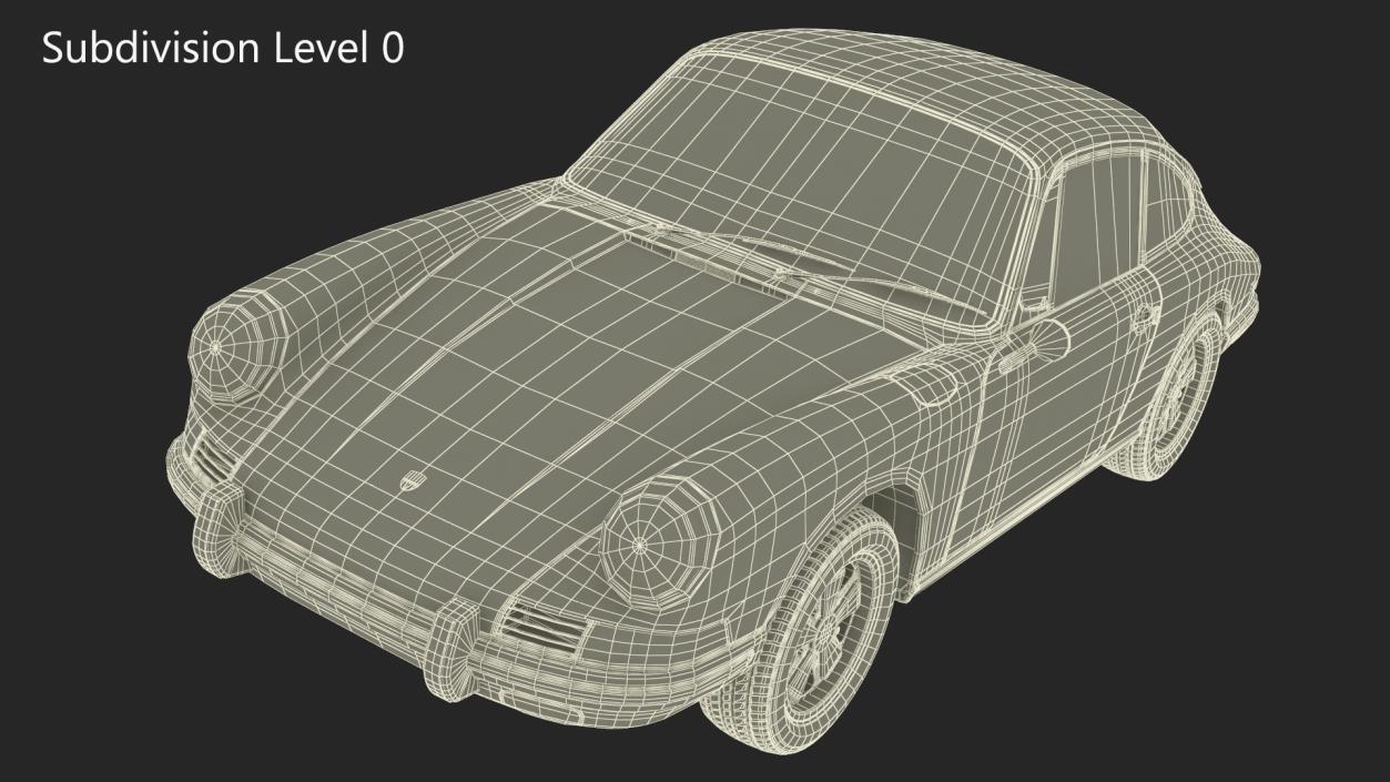 Porsche 911 1968 Blue Simplified 2 3D model