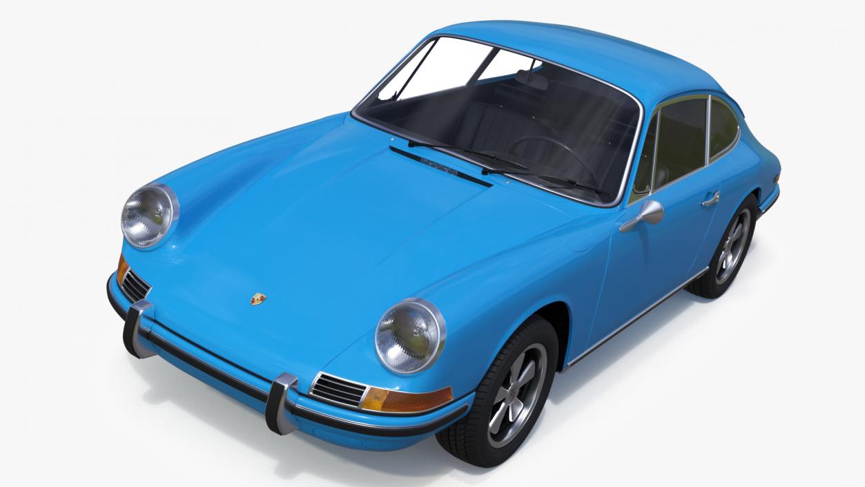 Porsche 911 1968 Blue Simplified 2 3D model