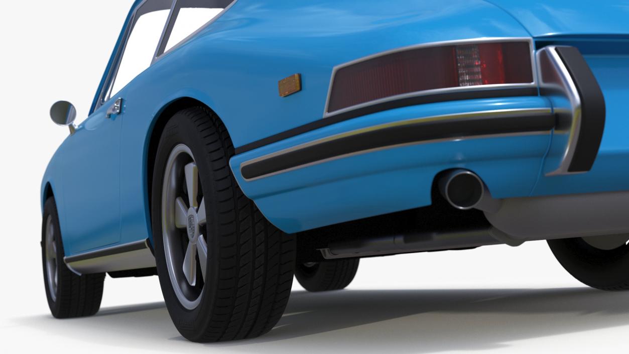 Porsche 911 1968 Blue Simplified 2 3D model