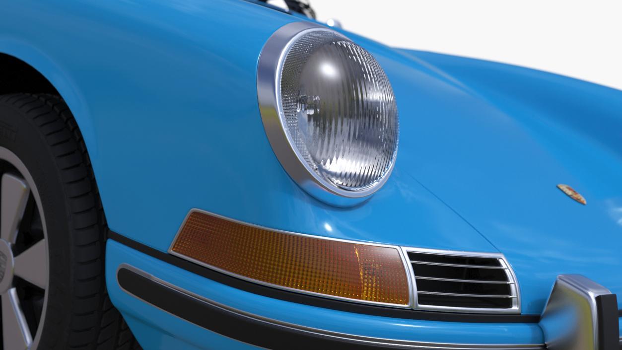 Porsche 911 1968 Blue Simplified 2 3D model