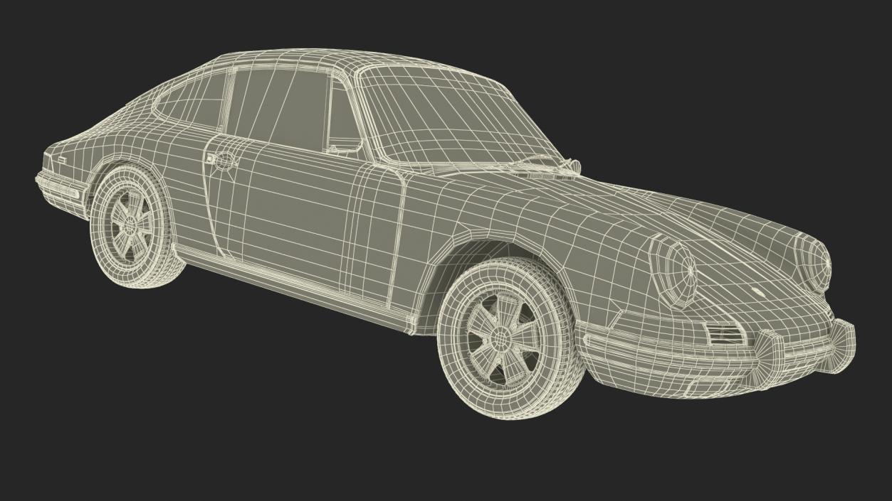 Porsche 911 1968 Blue Simplified 2 3D model