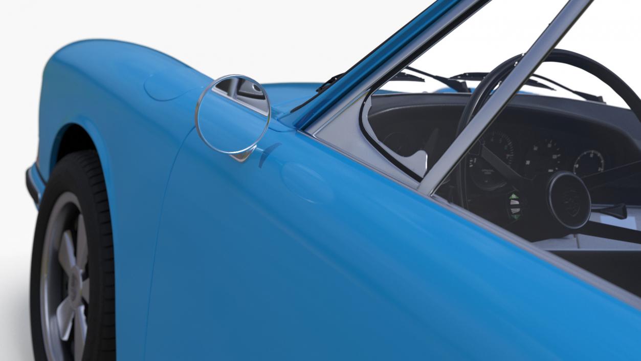 Porsche 911 1968 Blue Simplified 2 3D model