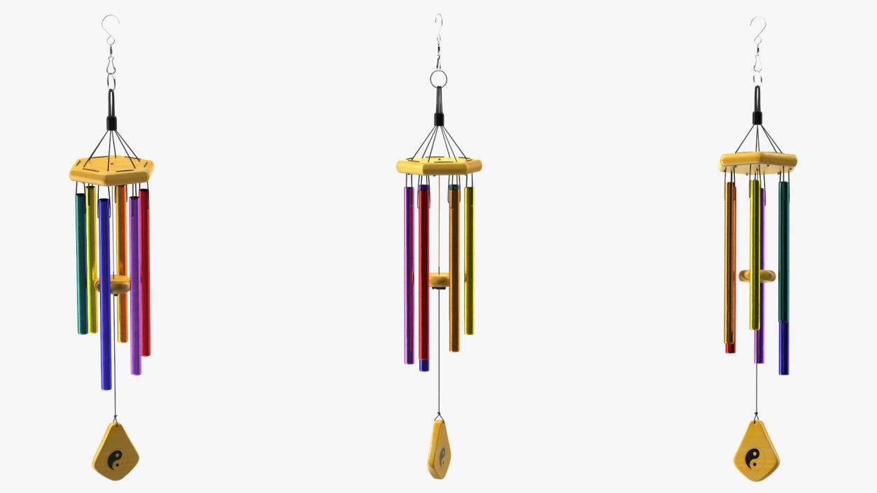 3D Rainbow Wind Chime model