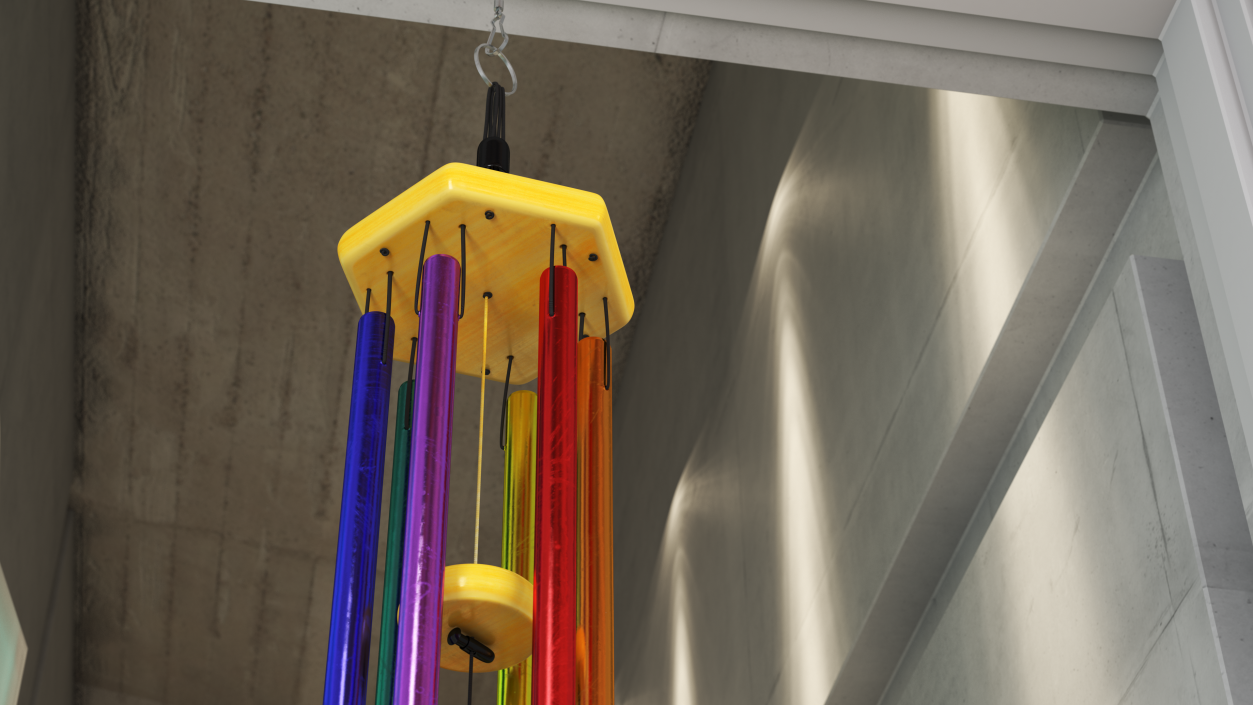 3D Rainbow Wind Chime model