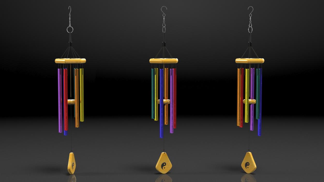 3D Rainbow Wind Chime model