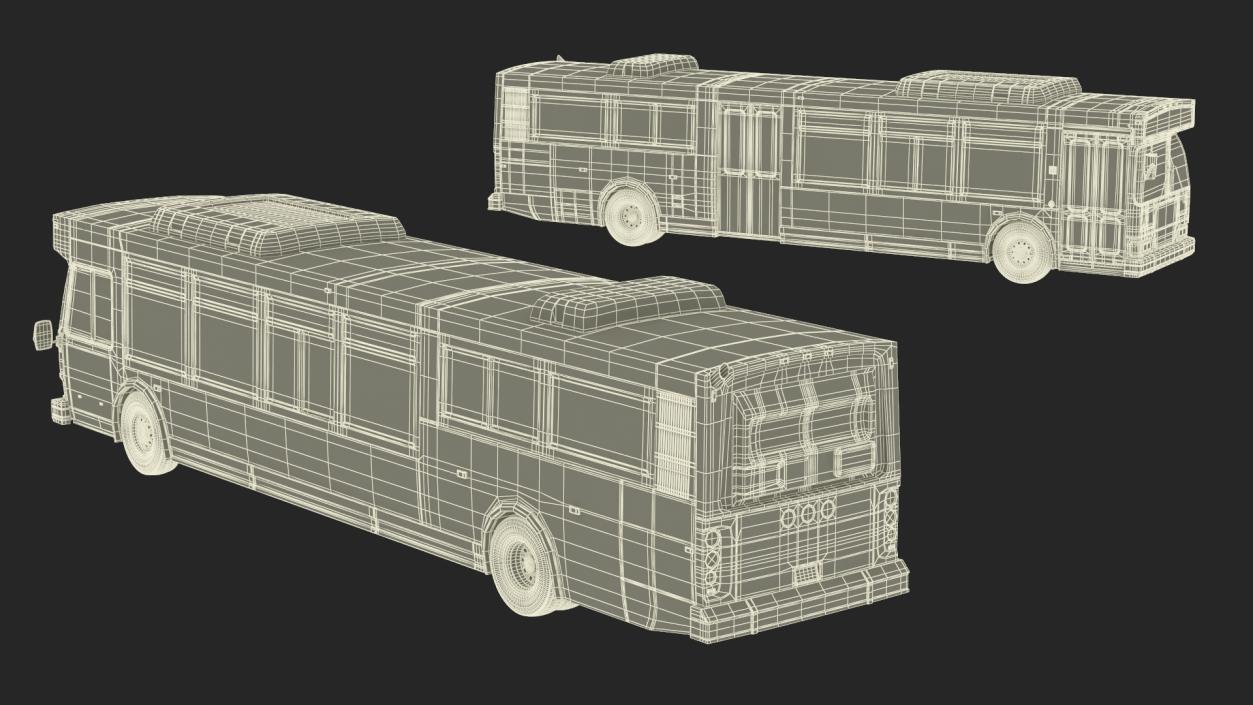 3D model City Transit Bus MTA Q53 Simple Interior