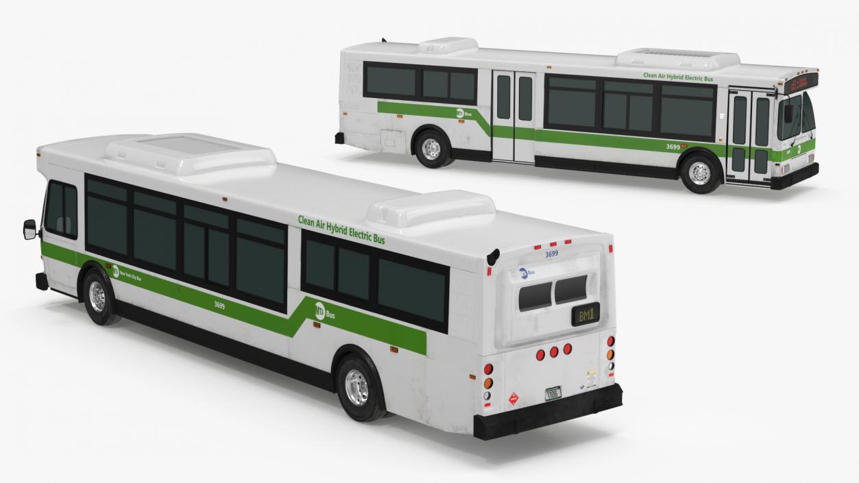 3D model City Transit Bus MTA Q53 Simple Interior