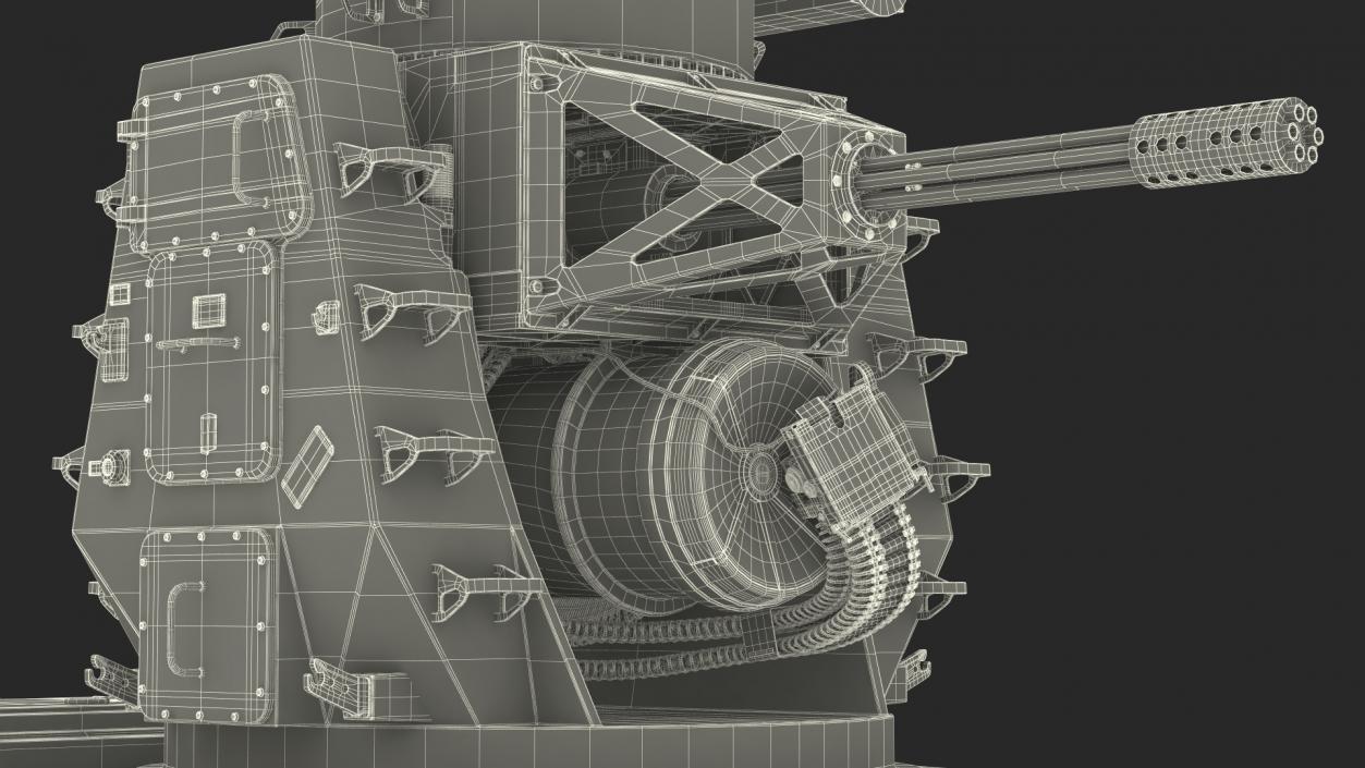 3D model Mark 15 Phalanx Close-In Weapon System Sand Rigged