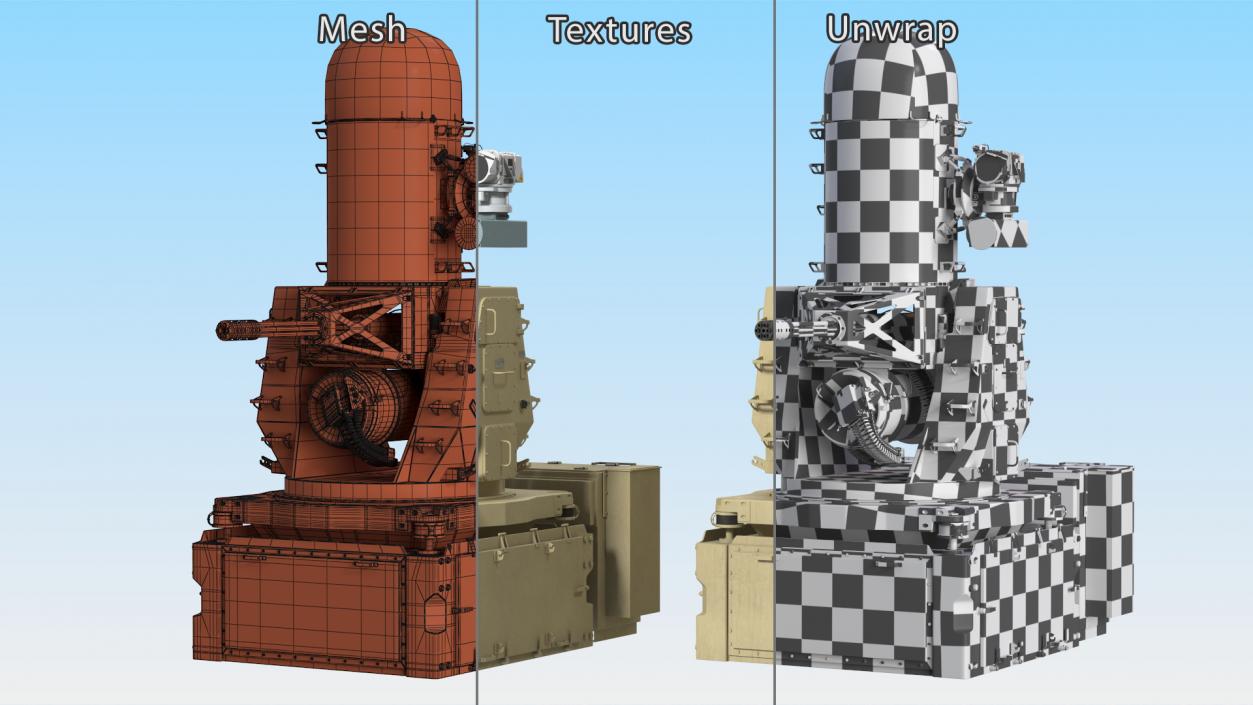 3D model Mark 15 Phalanx Close-In Weapon System Sand Rigged