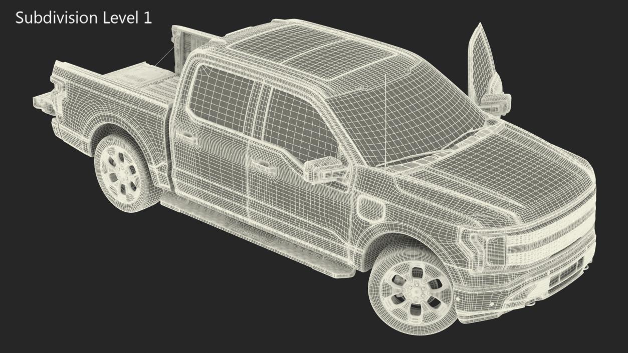 Electric Pickup Truck Rigged1 3D model