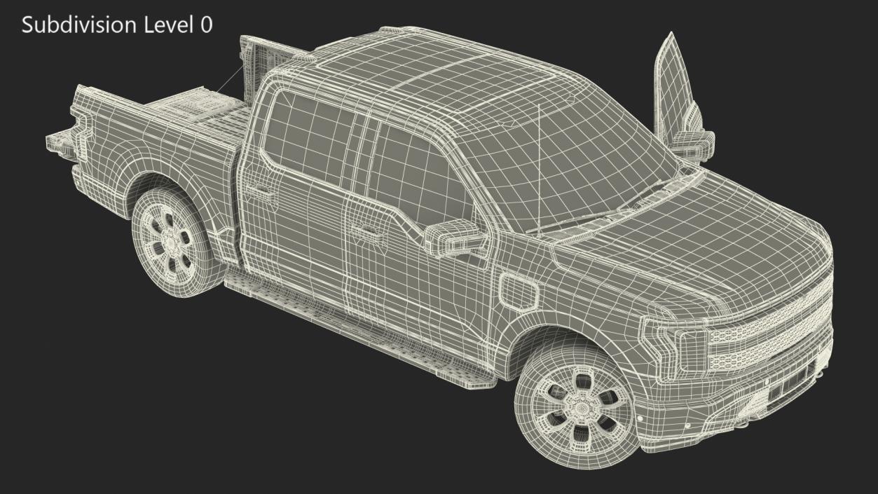 Electric Pickup Truck Rigged1 3D model