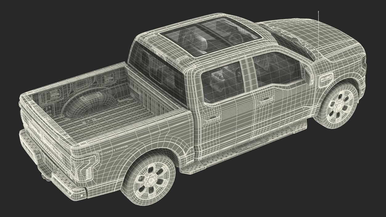 Electric Pickup Truck Rigged1 3D model