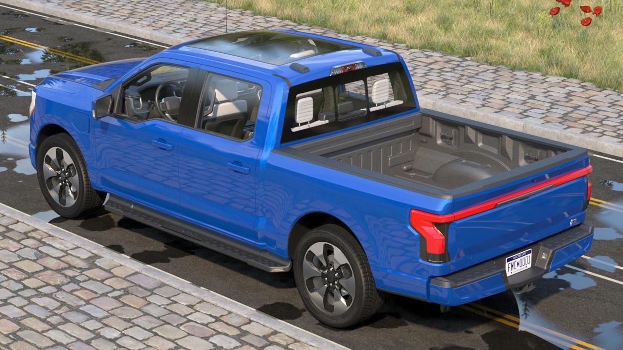 Electric Pickup Truck Rigged1 3D model