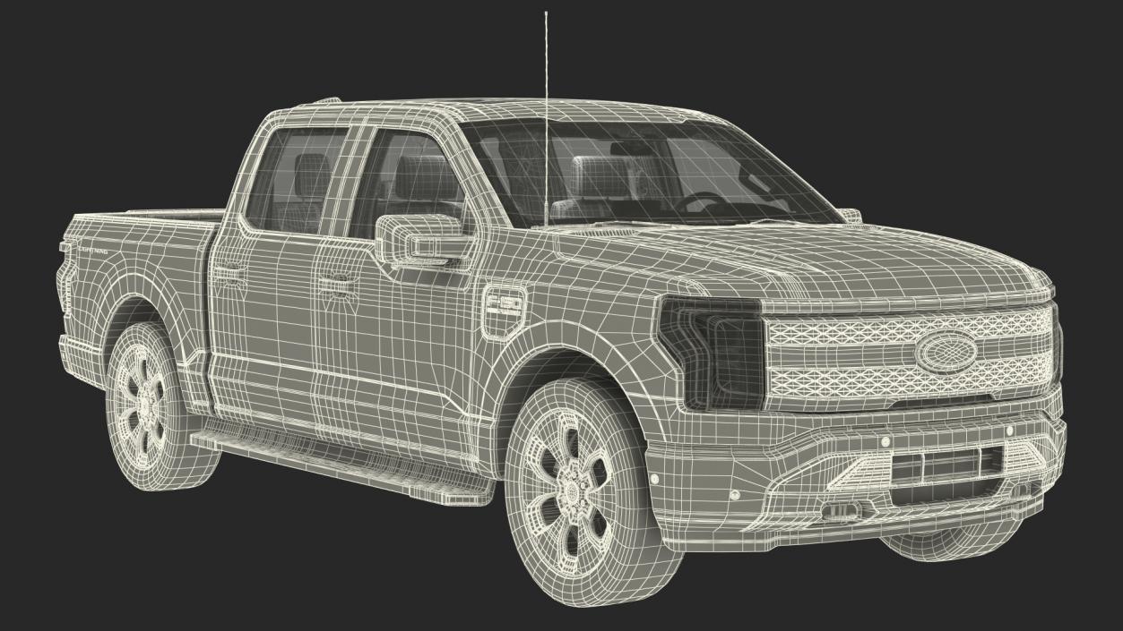 Electric Pickup Truck Rigged1 3D model