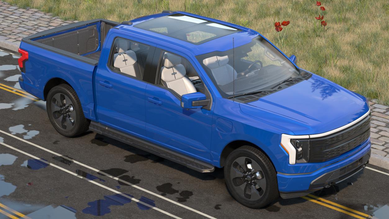 Electric Pickup Truck Rigged1 3D model