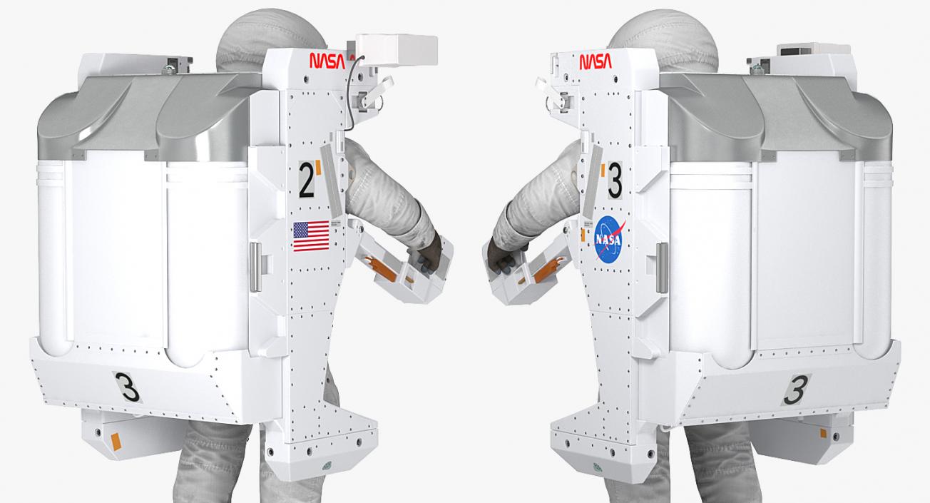 Spacesuit A7L with Manned Maneuvering Unit 3D