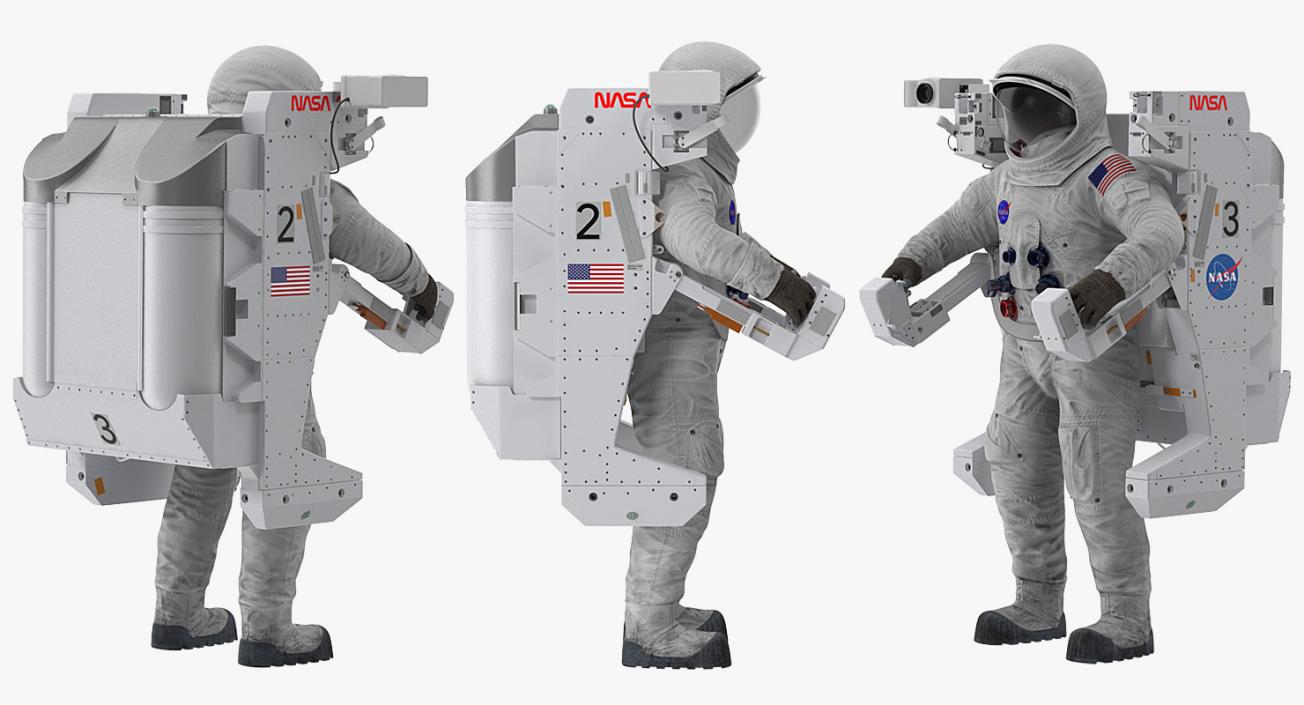 Spacesuit A7L with Manned Maneuvering Unit 3D