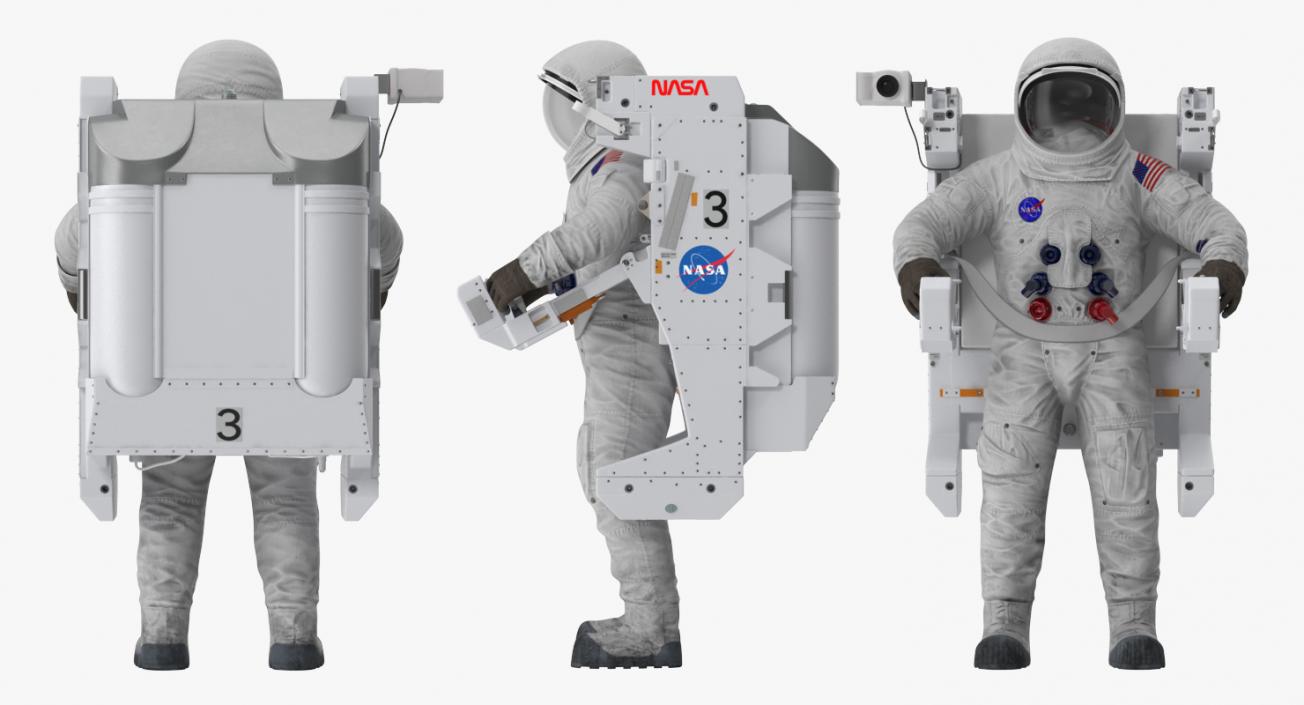 Spacesuit A7L with Manned Maneuvering Unit 3D