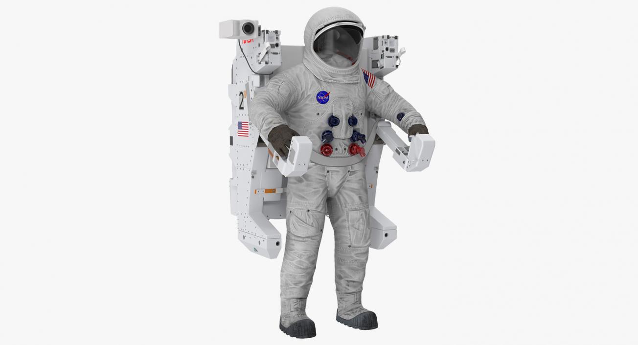 Spacesuit A7L with Manned Maneuvering Unit 3D