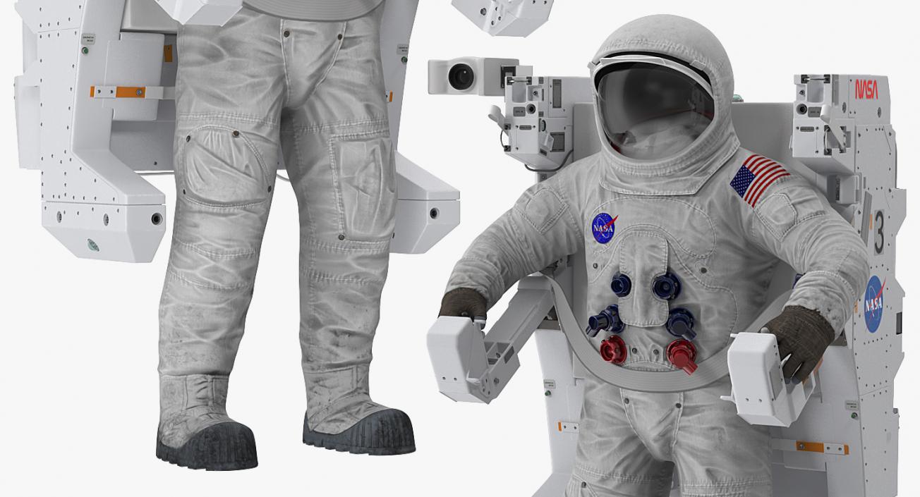 Spacesuit A7L with Manned Maneuvering Unit 3D