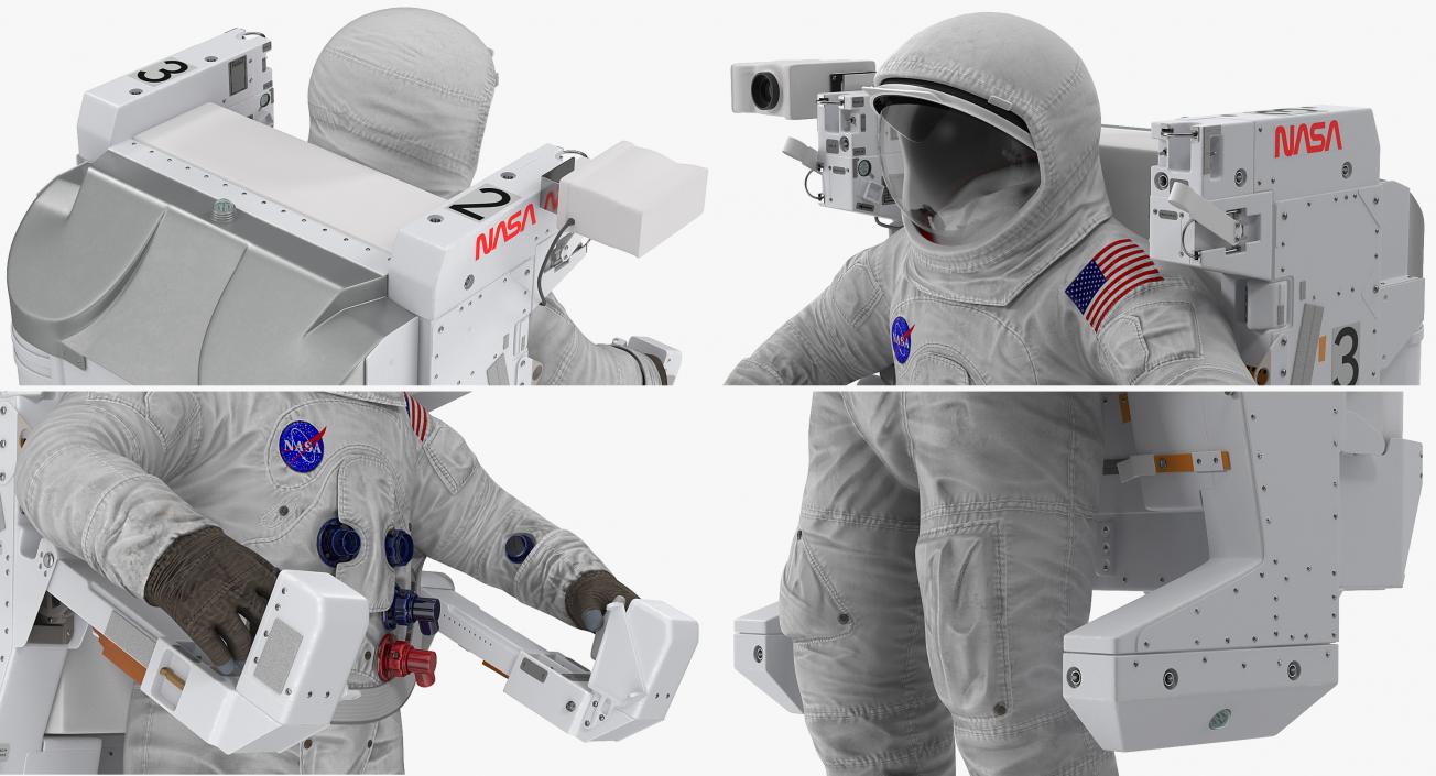 Spacesuit A7L with Manned Maneuvering Unit 3D