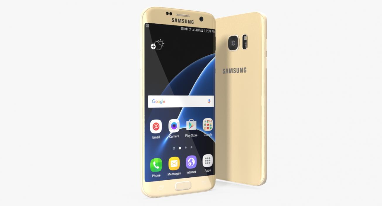 Samsung Galaxy S7 Edge Gold 3D