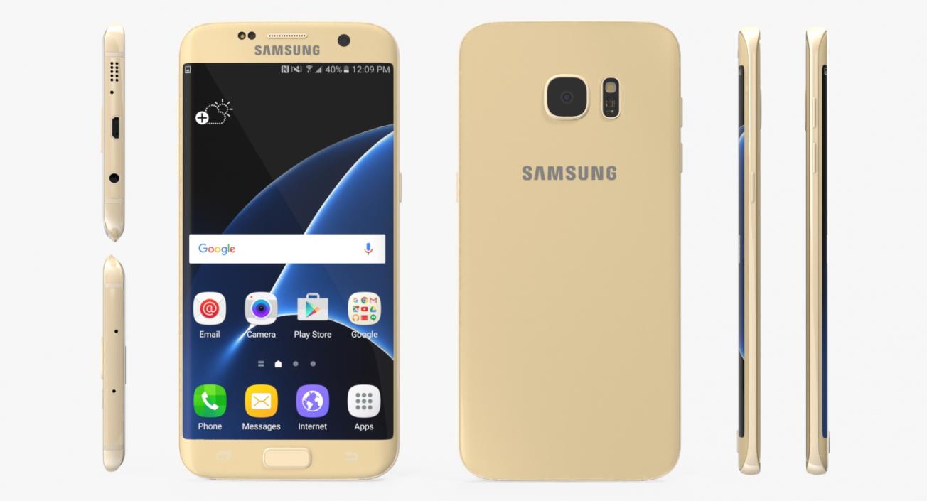 Samsung Galaxy S7 Edge Gold 3D