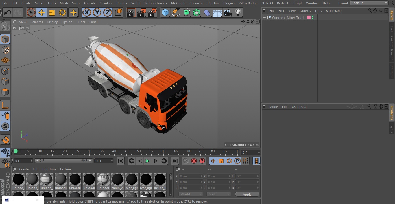 3D model Concrete Mixer Truck