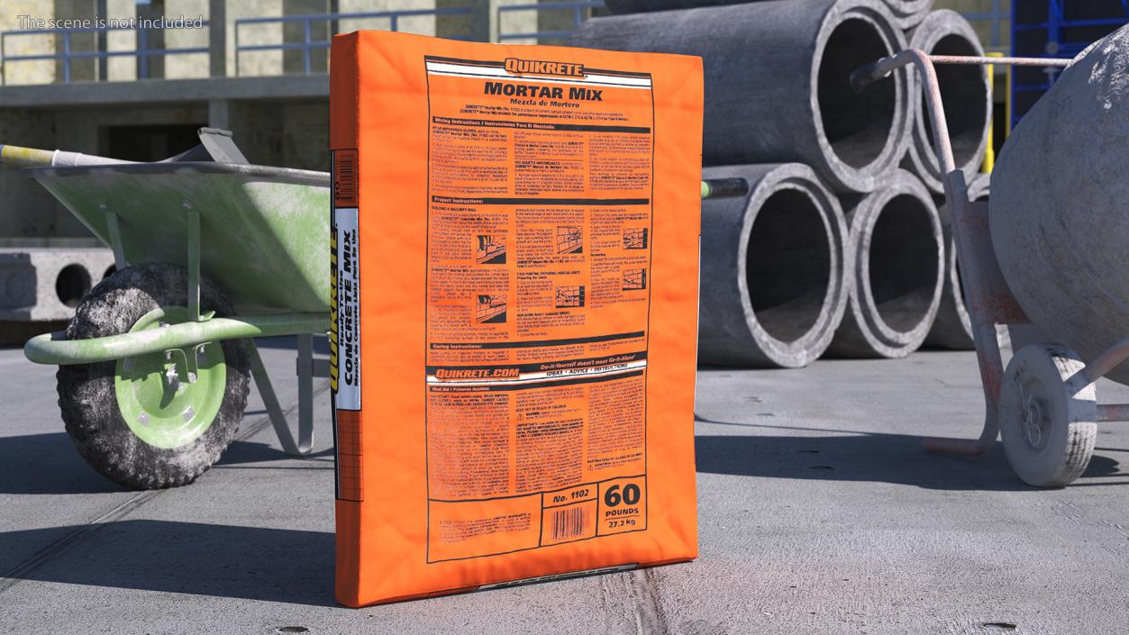 Bag Cement Quikrete 66 Lb Orange 3D