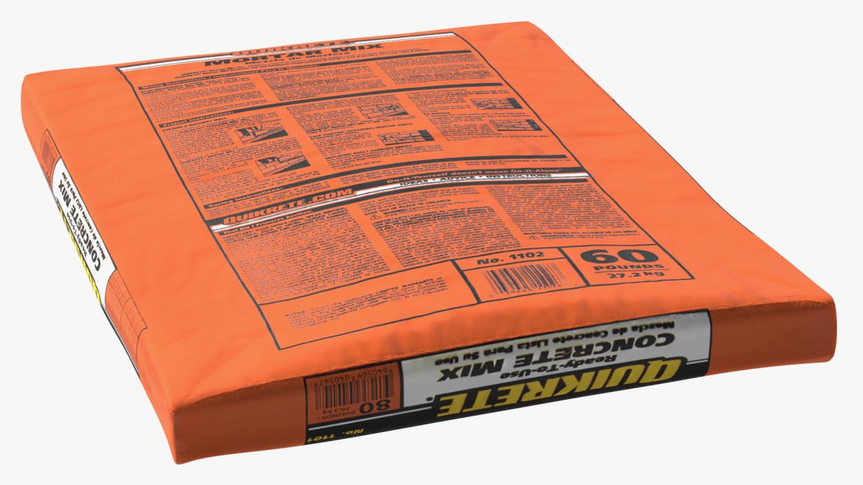 Bag Cement Quikrete 66 Lb Orange 3D