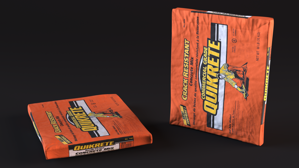 Bag Cement Quikrete 66 Lb Orange 3D