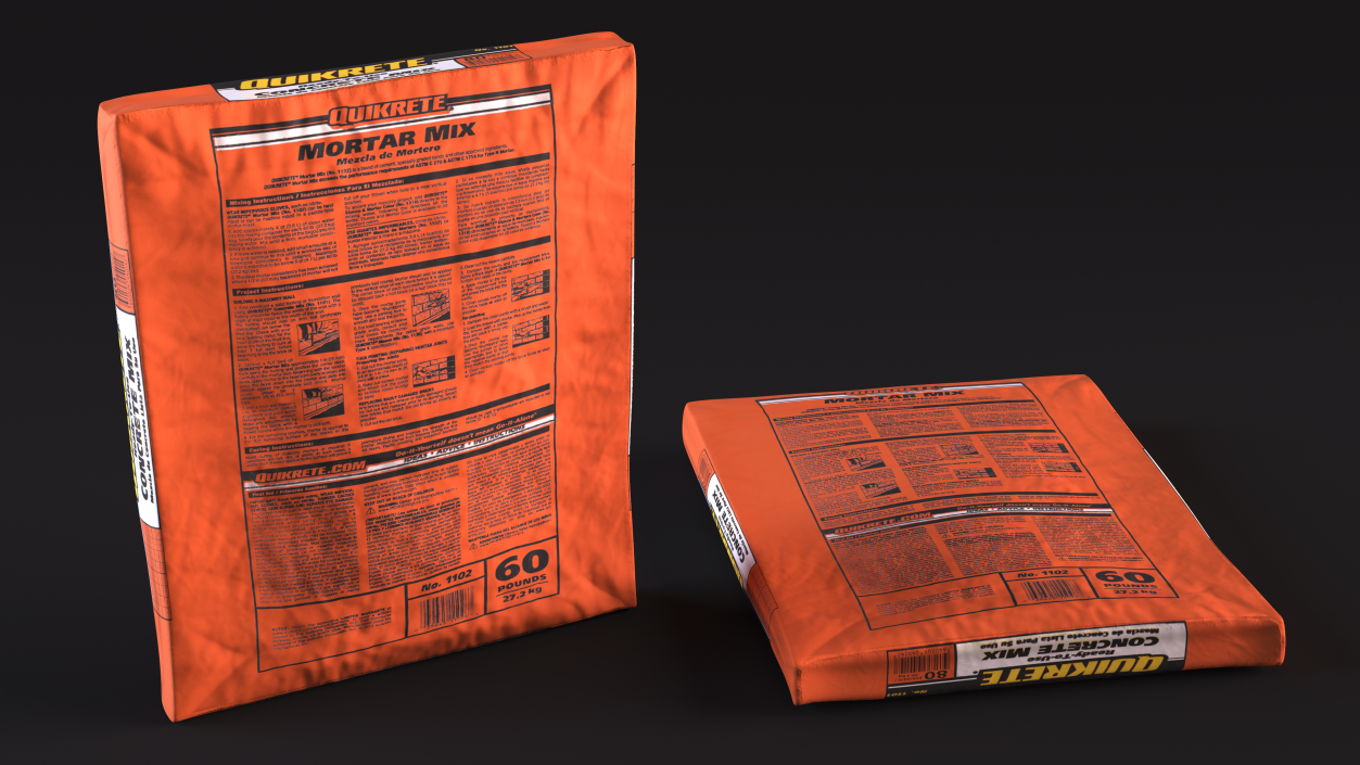 Bag Cement Quikrete 66 Lb Orange 3D