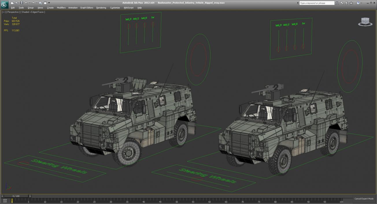 Bushmaster Protected Infantry Vehicle Rigged 3D model