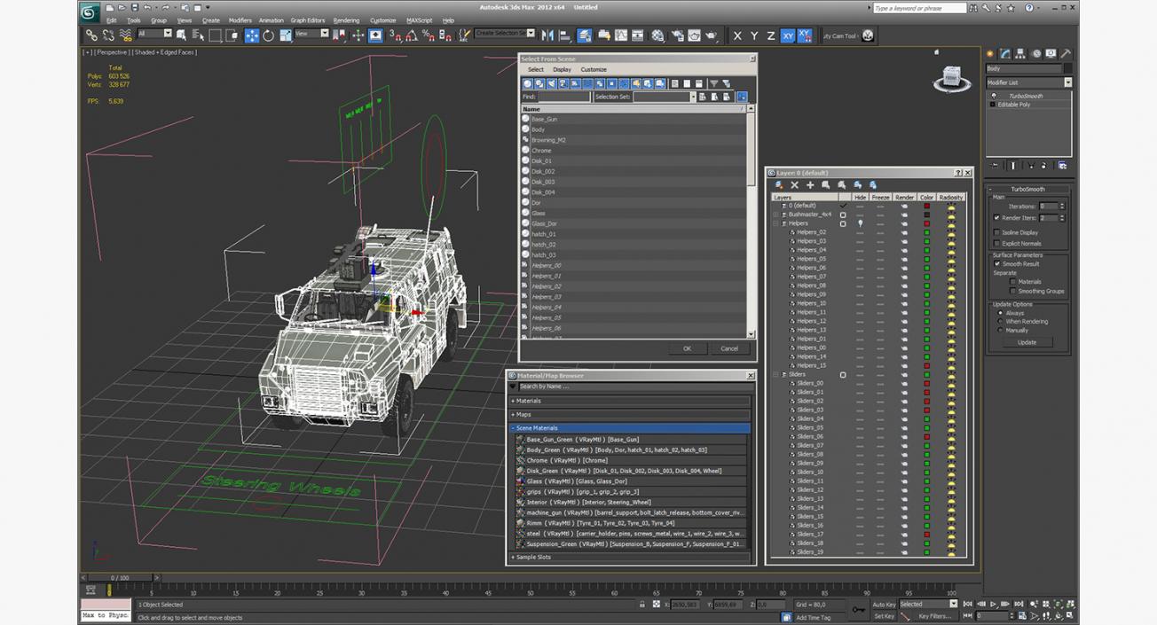 Bushmaster Protected Infantry Vehicle Rigged 3D model