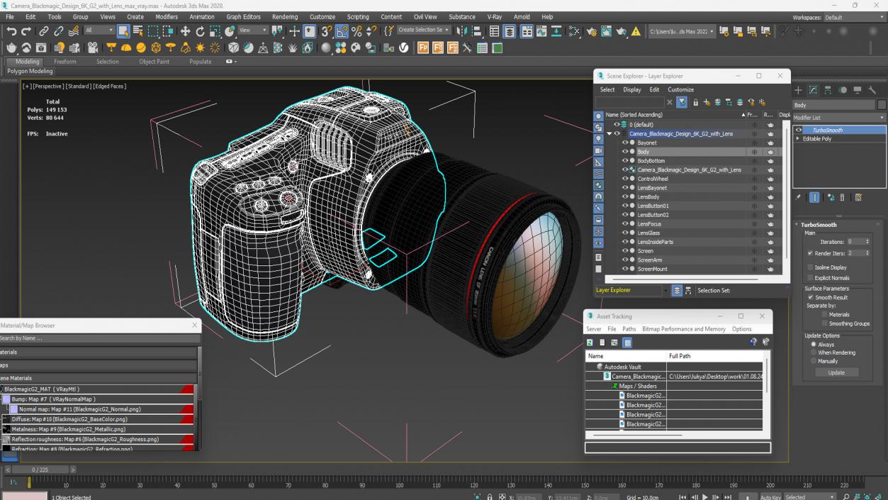 Camera Blackmagic Design 6K G2 with Lens 2 3D