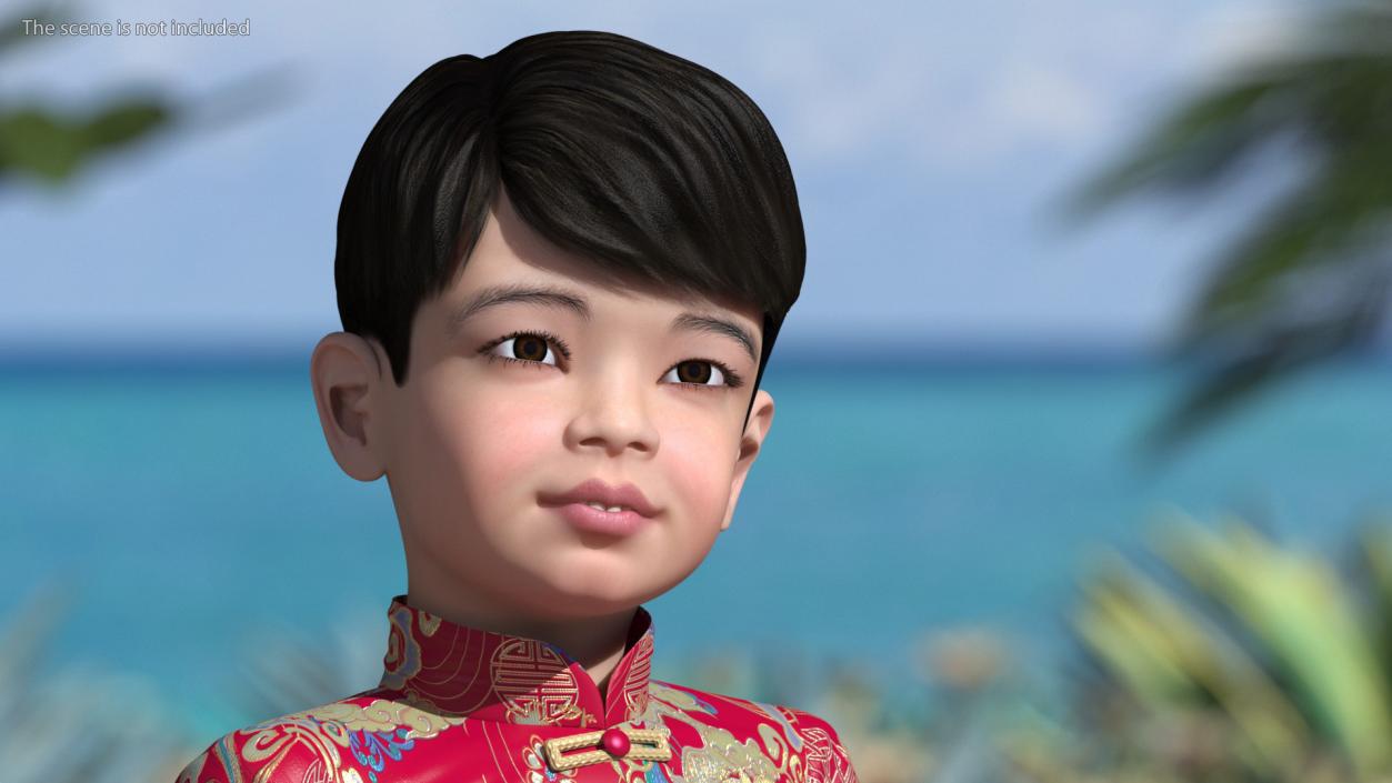 Rigged Asian Child Boys Collection 3D model