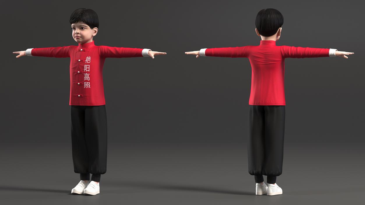 Rigged Asian Child Boys Collection 3D model